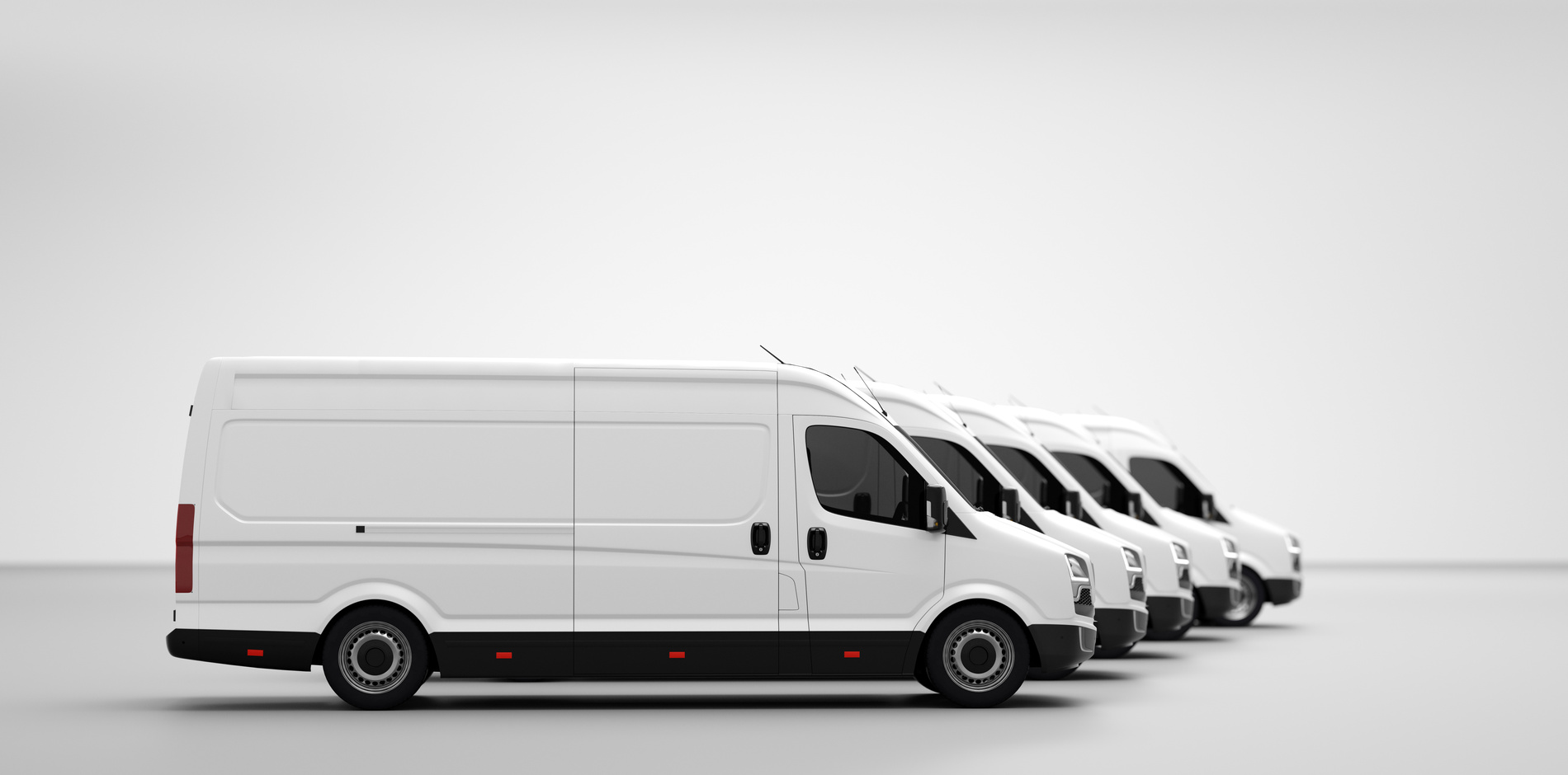 Fleet of Van Transportation Trucks