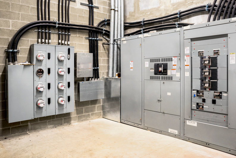 Electrical room of residential or commercial building.