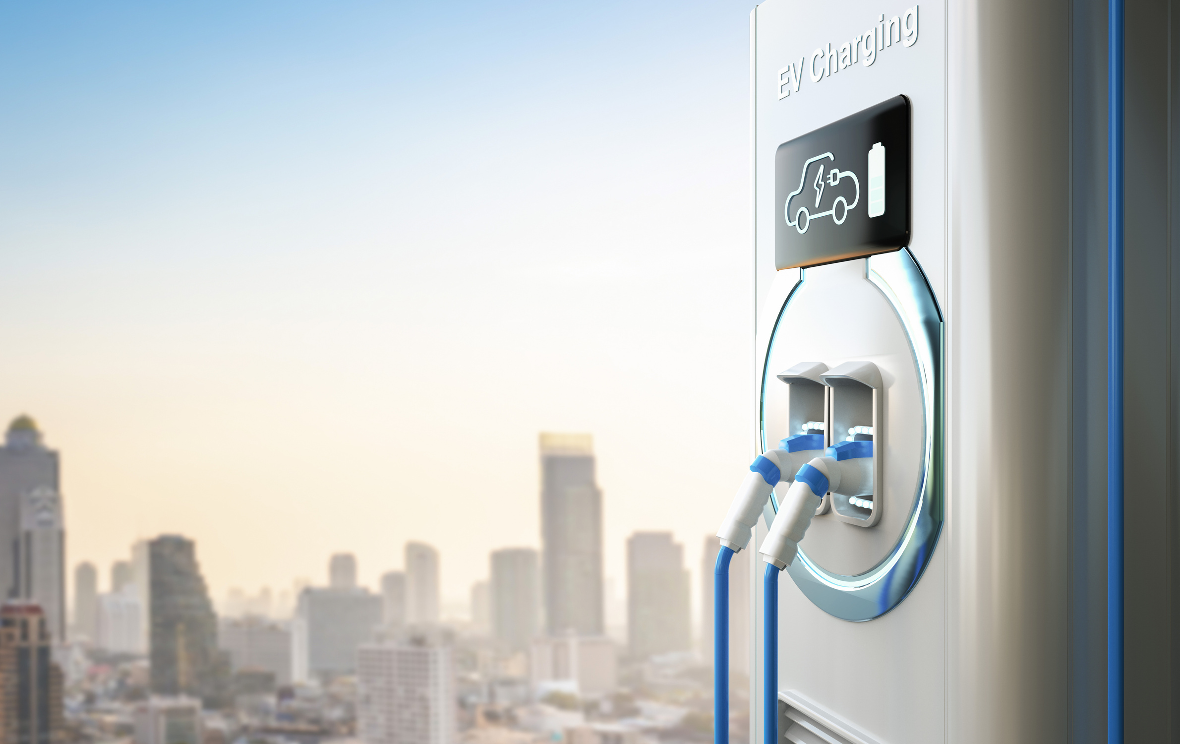EV charging stations or electric vehicle recharging stations