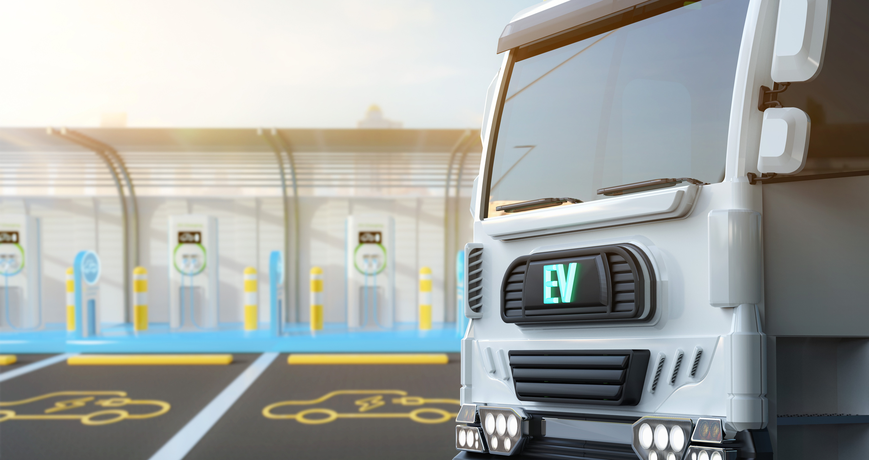 Ev logistic truck or electric vehicle lorry